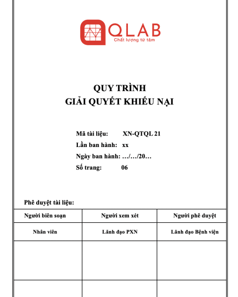Alternative view of Quy trình quản lý khiếu nại theo ISO 15189:2022